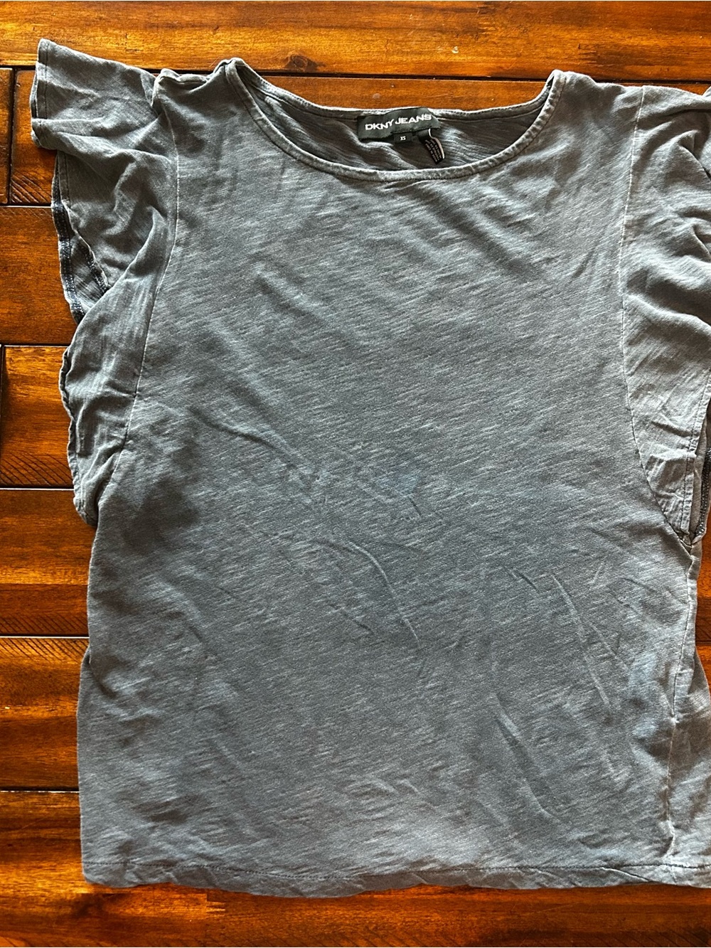 Dkny Womens Slate Gray Short Sleeve Crew Neck Shirt